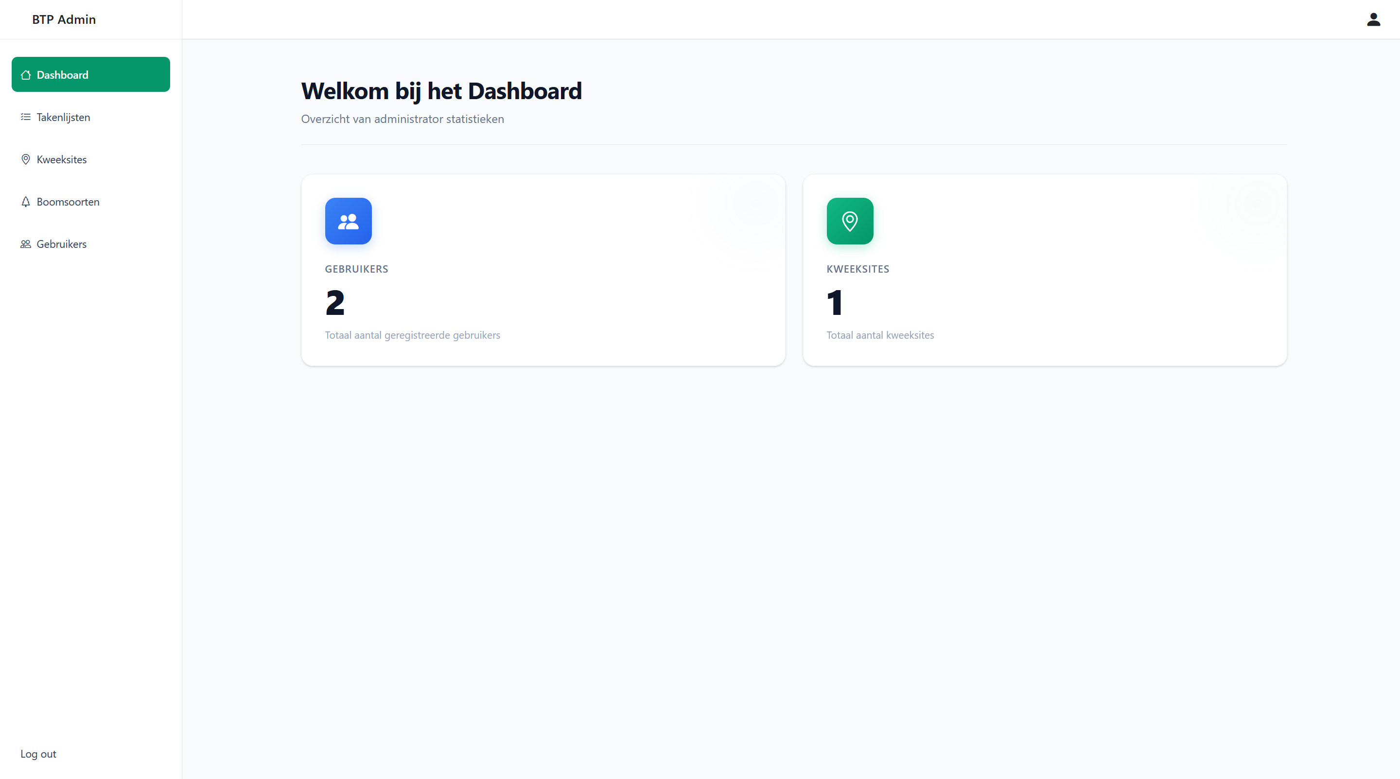BTP Admin dashboard