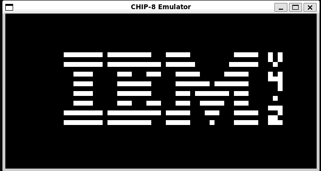 CHIP-8 emulator met IBM-logo testprogramma